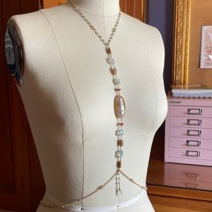 Dawn Star Collection Gold Body Chain with Semiprecious Stones. NWT